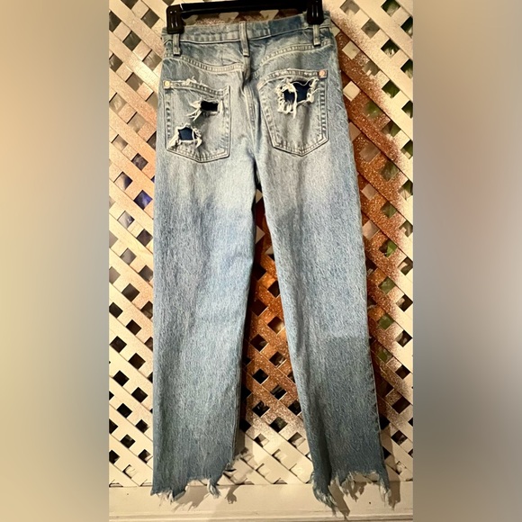 We The Free Light Blue Distressed Boyfriend Jeans Free People size 26 - Picture 8 of 13